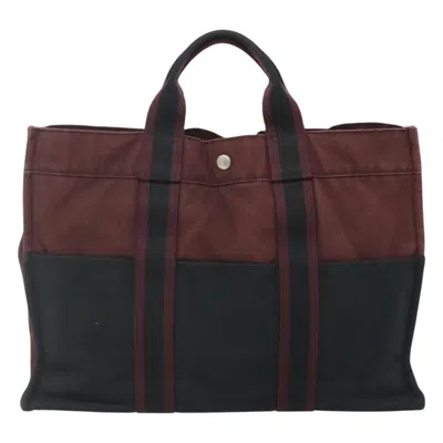 Pre-owned Hermes Hermès Toto Burgundy Canvas Tote Bag ()