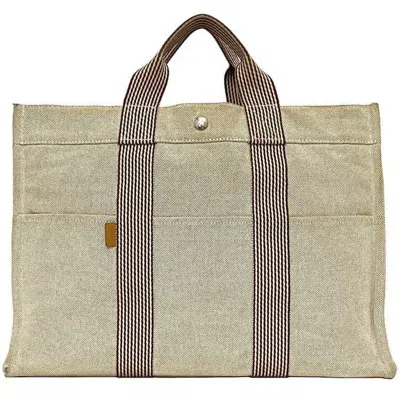 Pre-owned Hermes Toto Canvas Tote Bag () In Beige