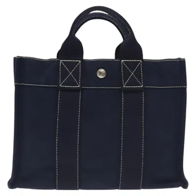 Pre-owned Hermes Toto Canvas Tote Bag () In Blue
