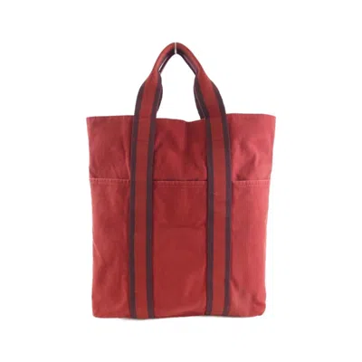 Pre-owned Hermes Toto Canvas Tote Bag () In Red