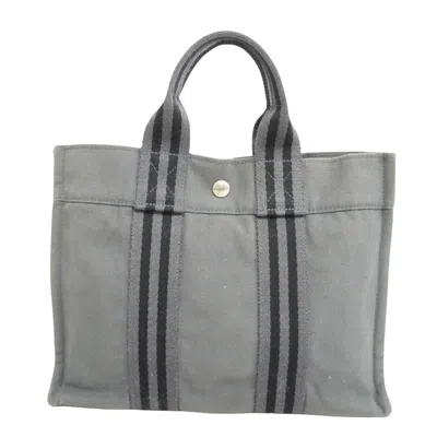 Hermes Hermès Toto Grey Canvas Tote Bag ()