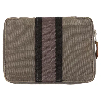Pre-owned Hermes Toto Grey Cotton Wallet In Gray