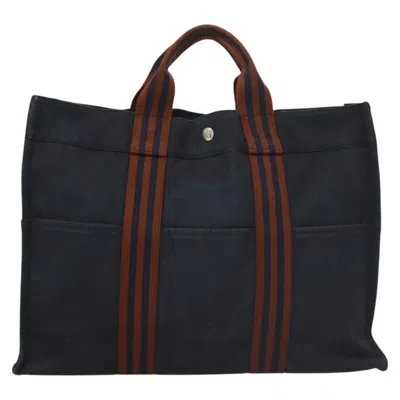 Pre-owned Hermes Hermès Toto Navy Canvas Tote Bag ()