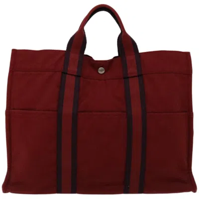 Hermes Hermès Toto Red Canvas Tote Bag ()