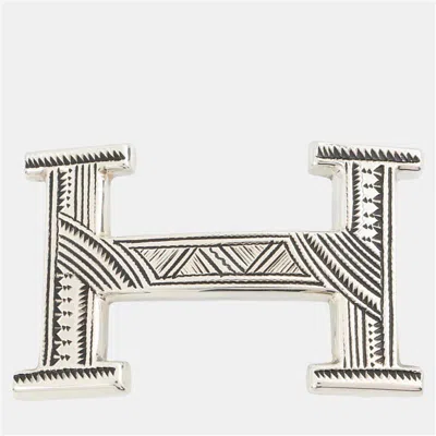 Pre-owned Hermes Touareg Hbelt Buckle Silver Sv925