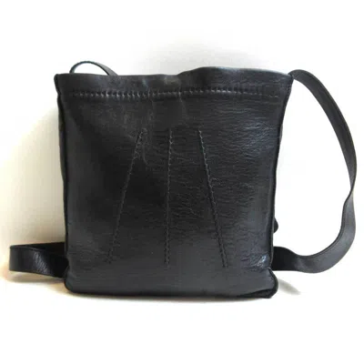 Pre-owned Hermes Toudou Black Leather Pochette Shoulder Bag ()