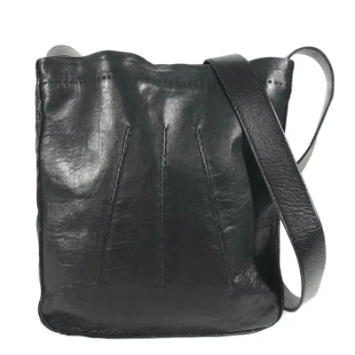 Pre-owned Hermes Toudou Black Leather Pochette Shoulder Bag ()