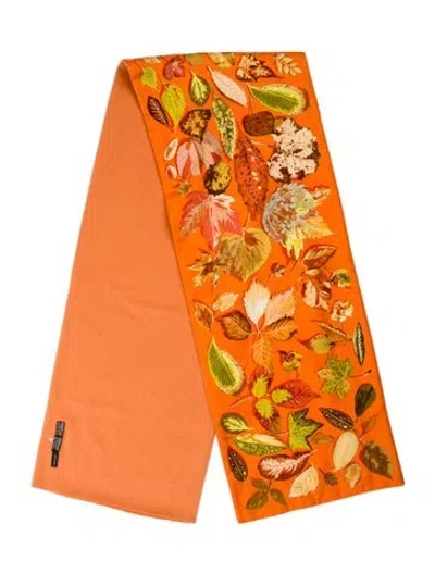 Pre-owned Hermes Tourbillon Silk Scarf In Orange