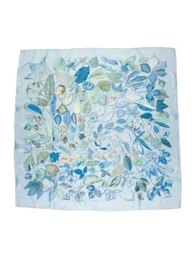 Pre-owned Hermes Tourbillons Silk Scarf In Blue