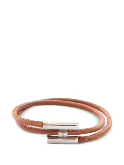 Pre-owned Hermes Tourni Tresse Bracelet In Brown
