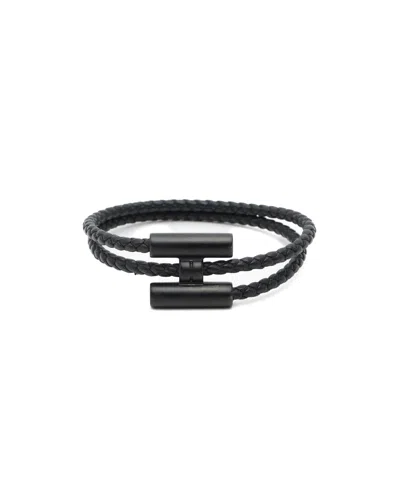 Pre-owned Hermes Hermès Tournis Tresse Bracelet In Black