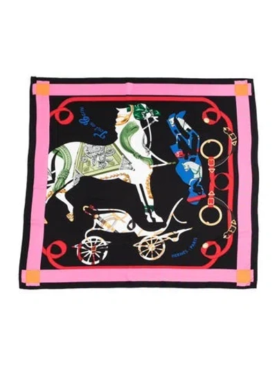 Pre-owned Hermes Tout En Carré Silk Shawl In Pink