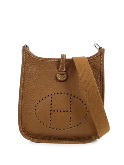 Pre-owned Hermes Tpm Evelyne Shoulder Bag In Brown