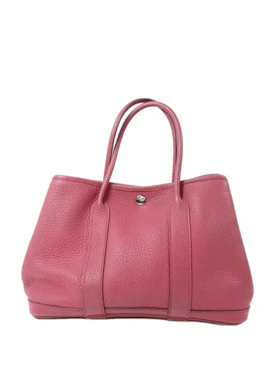 Pre-owned Hermes Tpm Garden Party Negonda-leather Tote Bag In Pink