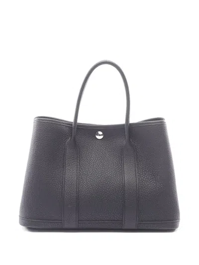Pre-owned Hermes Tpm Garden Party Tote Bag In Black