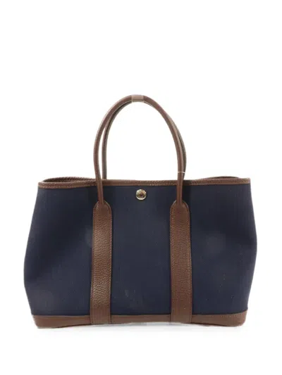 Hermes Tpm Garden Party Tote Bag In Blue