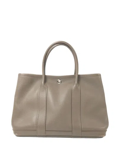 Pre-owned Hermes Tpm Garden Party Tote Bag In Gray