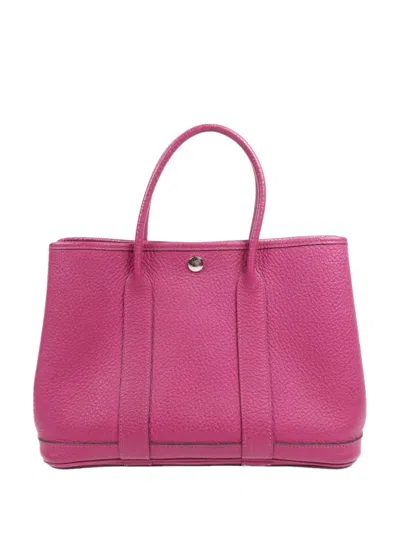 Pre-owned Hermes Tpm Garden Party Tote Bag In Pink