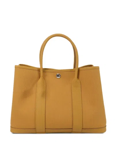 Pre-owned Hermes Tpm Garden Party Tote Bag In Yellow