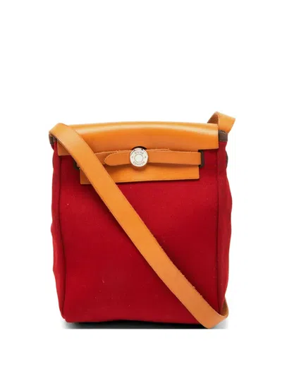 Pre-owned Hermes Tpm Herbag Shoulder Bag In Red
