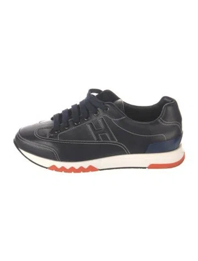 Pre-owned Hermes Trail Athletic Sneakers In Blue