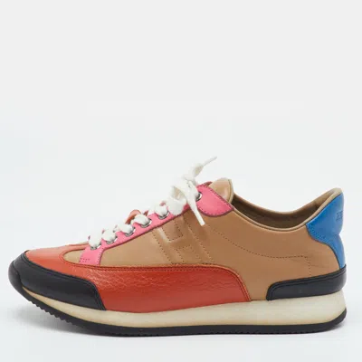 Pre-owned Hermes Trail Size 38 Multicolor Leather Low Top Sneakers