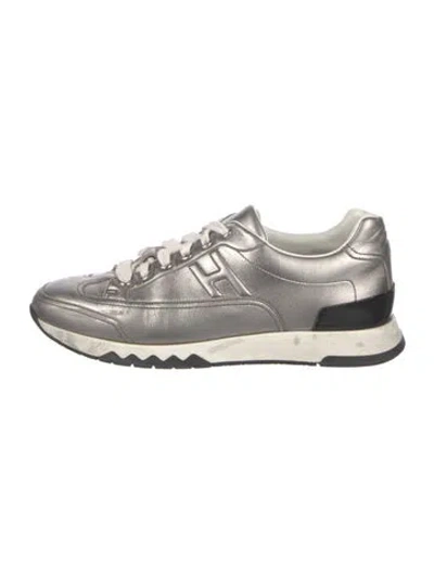 Pre-owned Hermes Trail Sneakers In Silver