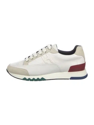 Pre-owned Hermes Trail Sneakers In White