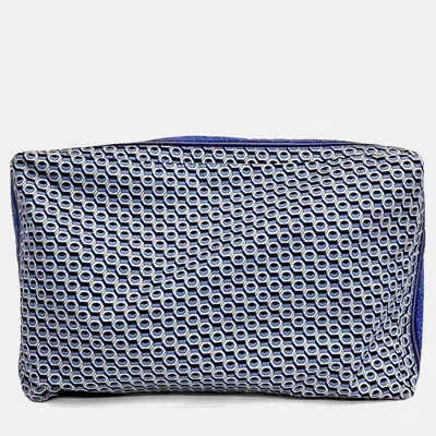Pre-owned Hermes Travel Cube Pouch Mm (a) In Blue