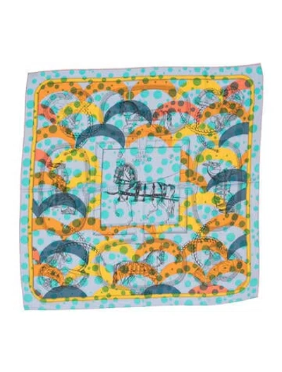 Pre-owned Hermes Tres Grand Apparat Silk Scarf In Purple