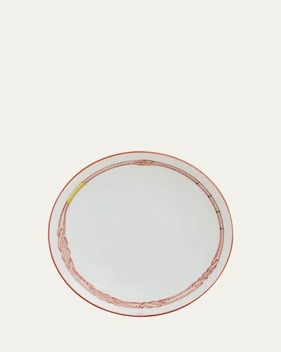 Hermes Tressages Equestres Dinner Plate In Noclr