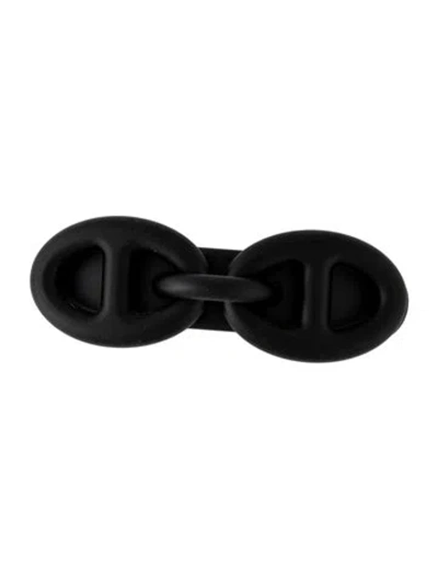 Pre-owned Hermes Tri Maillon Gm Hair Clip In Black