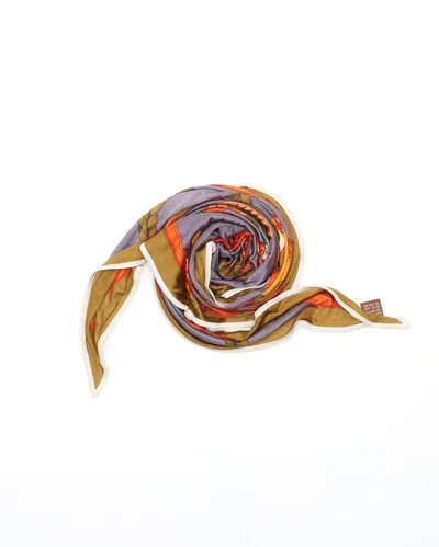 Pre-owned Hermes Hermès Triangle Silk Scarf In Multi