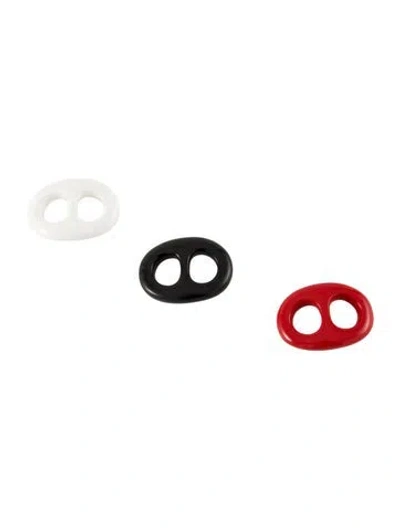 Pre-owned Hermes Tribord Ring Set In Red