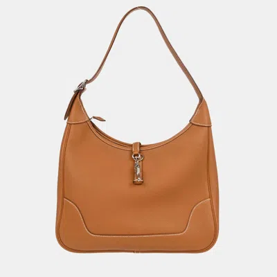 Pre-owned Hermes Trim 31 Gold Togo Shoulder Bag