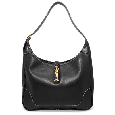 Pre-owned Hermes Trim Black Courchevel Leather Shoulder Bag ()