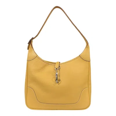 Pre-owned Hermes Trim Yellow Taurillon Clemence Leather Shoulder Bag ()
