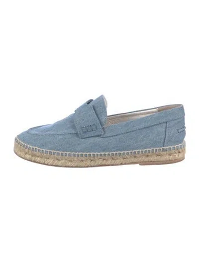 Pre-owned Hermes Trip Denim Espadrilles In Blue
