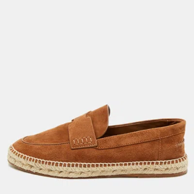 Pre-owned Hermes Trip Size 42 Brown Suede Slip On Espadrille