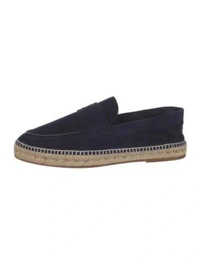 Pre-owned Hermes Trip Suede Espadrilles In Blue