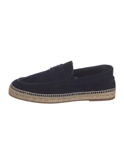 Pre-owned Hermes Trip Suede Espadrilles In Blue