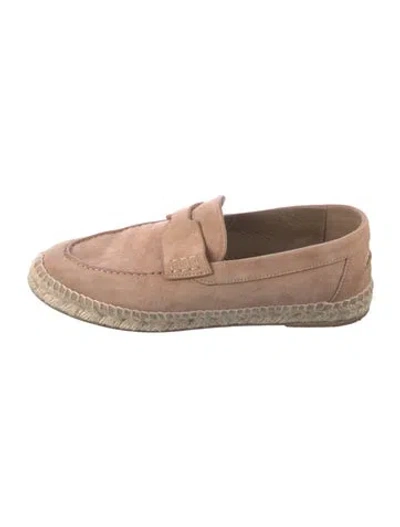 Pre-owned Hermes Trip Suede Espadrilles In Neutral