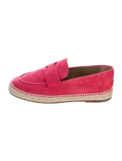 Pre-owned Hermes Trip Suede Espadrilles In Pink