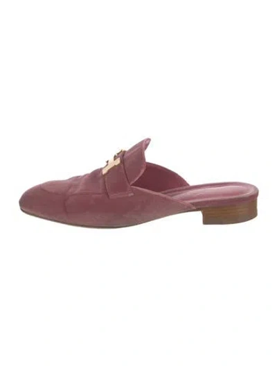 Pre-owned Hermes Trocadero H Logo Loafers In Pink