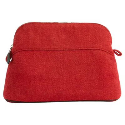 Pre-owned Hermes Hermès Trousse Bolide 2020 Red Wool Bolide Case Clutch Bag