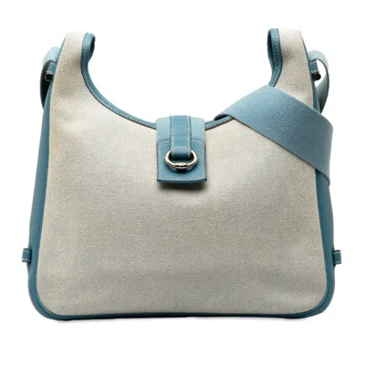 Hermes Hermès Tsako Blue Canvas Shoulder Bag ()