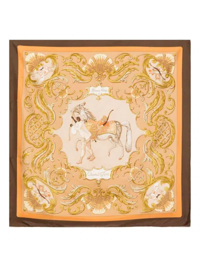 Pre-owned Hermes Turkish Horse 90 Cm In 褐色