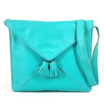 Pre-owned Hermes Turquoise Leather Pochette Shoulder Bag ()