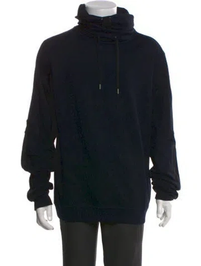 Pre-owned Hermes Turtleneck Long Sleeve Hoodie W/ Tags In Blue