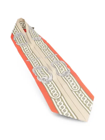 Pre-owned Hermes Twilly Bride De Cour Scarf In Orange